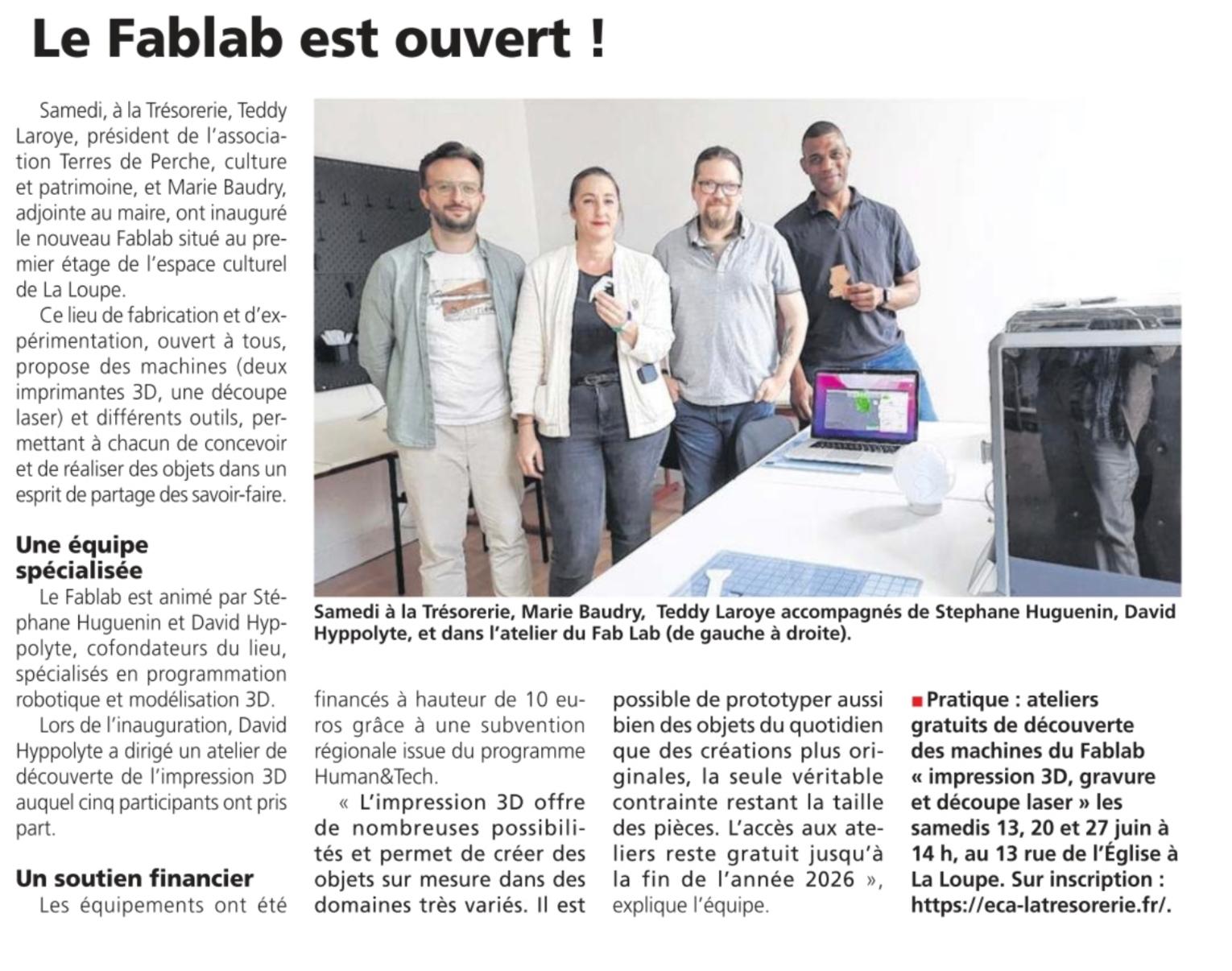 Le Fablab est ouvert !